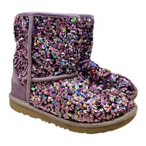 Ugg 4 Classic II Purple Lilac Stellar Sequin Boot Shearling Interior Sparkle